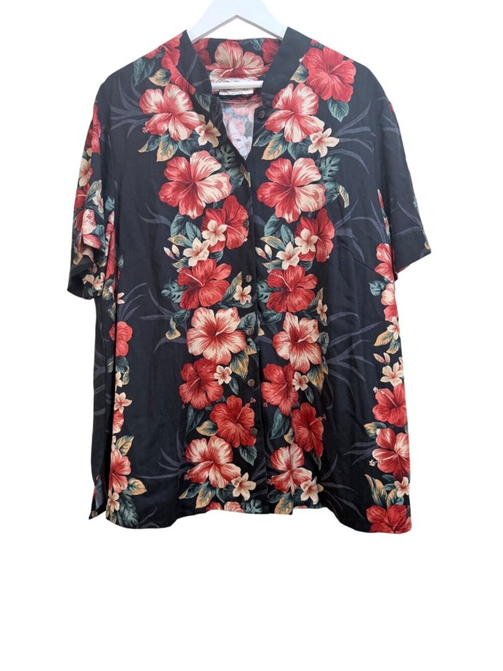 Hilo Hattie Vintage 1990s Hawaiian Floral Aloha Hibiscus Shirt 1X